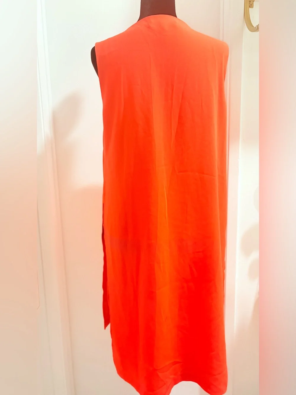 BCBGMaxAzria Bright Orange V-Neck Sleeveless Tunic - Picture 9 of 10